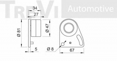 TREVI AUTOMOTIVE td1180 -  Натяжной ролик, ремень ГРМ